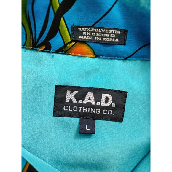 Japanese Anime Shirt Mens Large Button Blue Short Sleeve - Picture 2 of 11